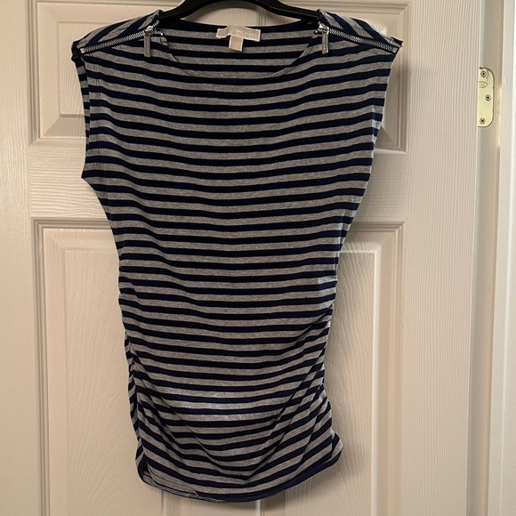 Michael Kors Striped Navy and Gray Women's Top - Picture 1 of 3